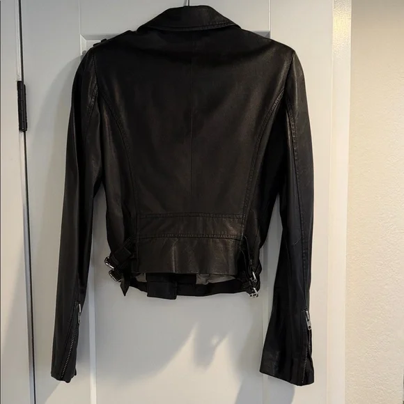 IRO Black Leather Moto Jacket - Picture 3 of 6